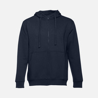 Толстовка мужская на молнии с капюшоном Amsterdam, темно-синяя, размер XXL