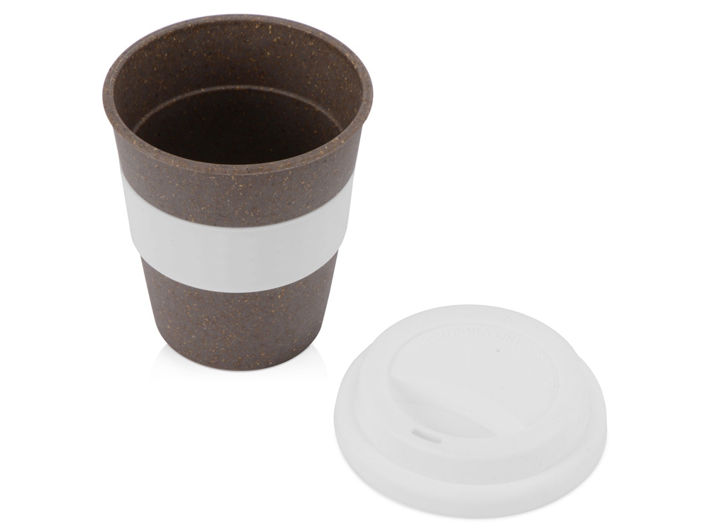 Стакан с силиконовой крышкой Cafe, белый