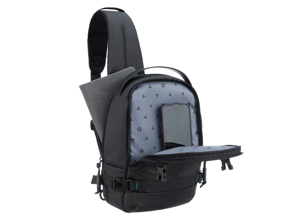 Рюкзак на одно плечо TORBER Xtreme, чёрный, 20 х 8 х 31 см, 5л