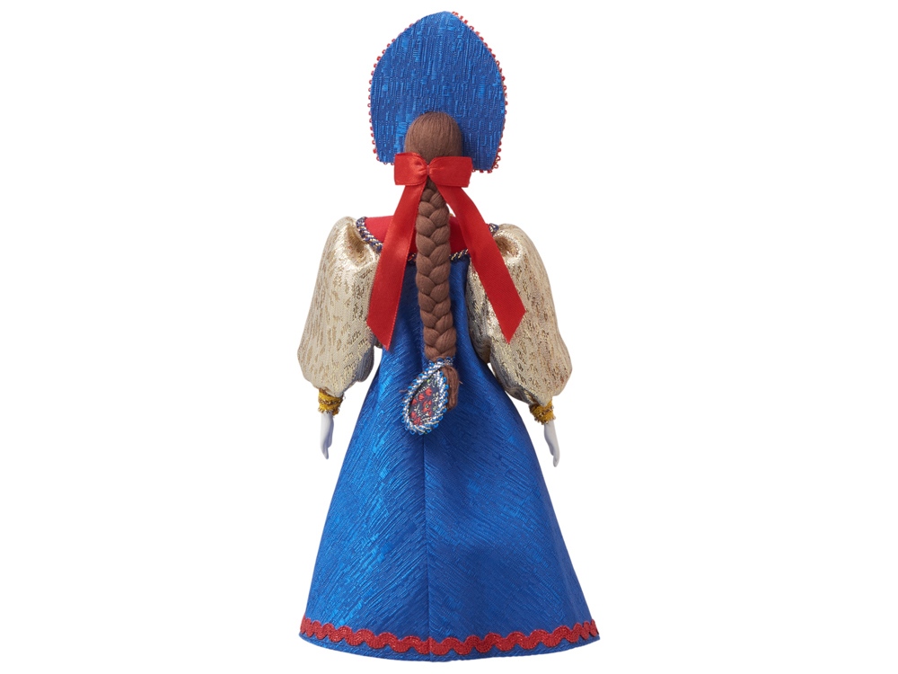 Подарочный набор: кукла фарфоровая, мед, синий