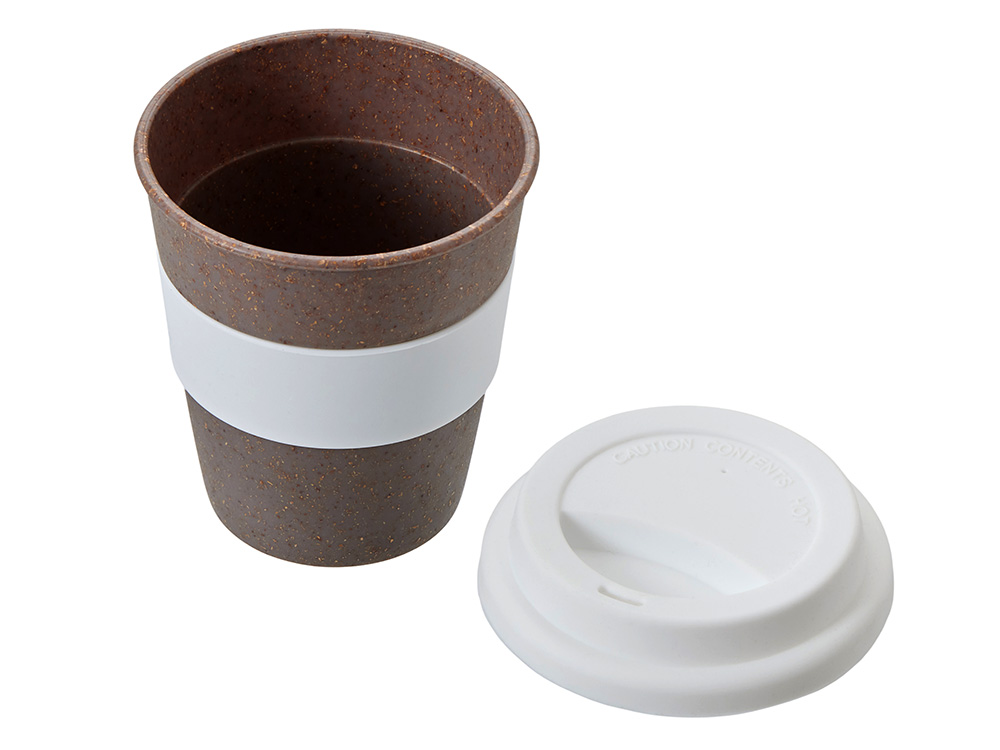 Стакан с силиконовой крышкой Cafe, белый