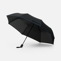 Зонт складной Edgeline, черный с синим