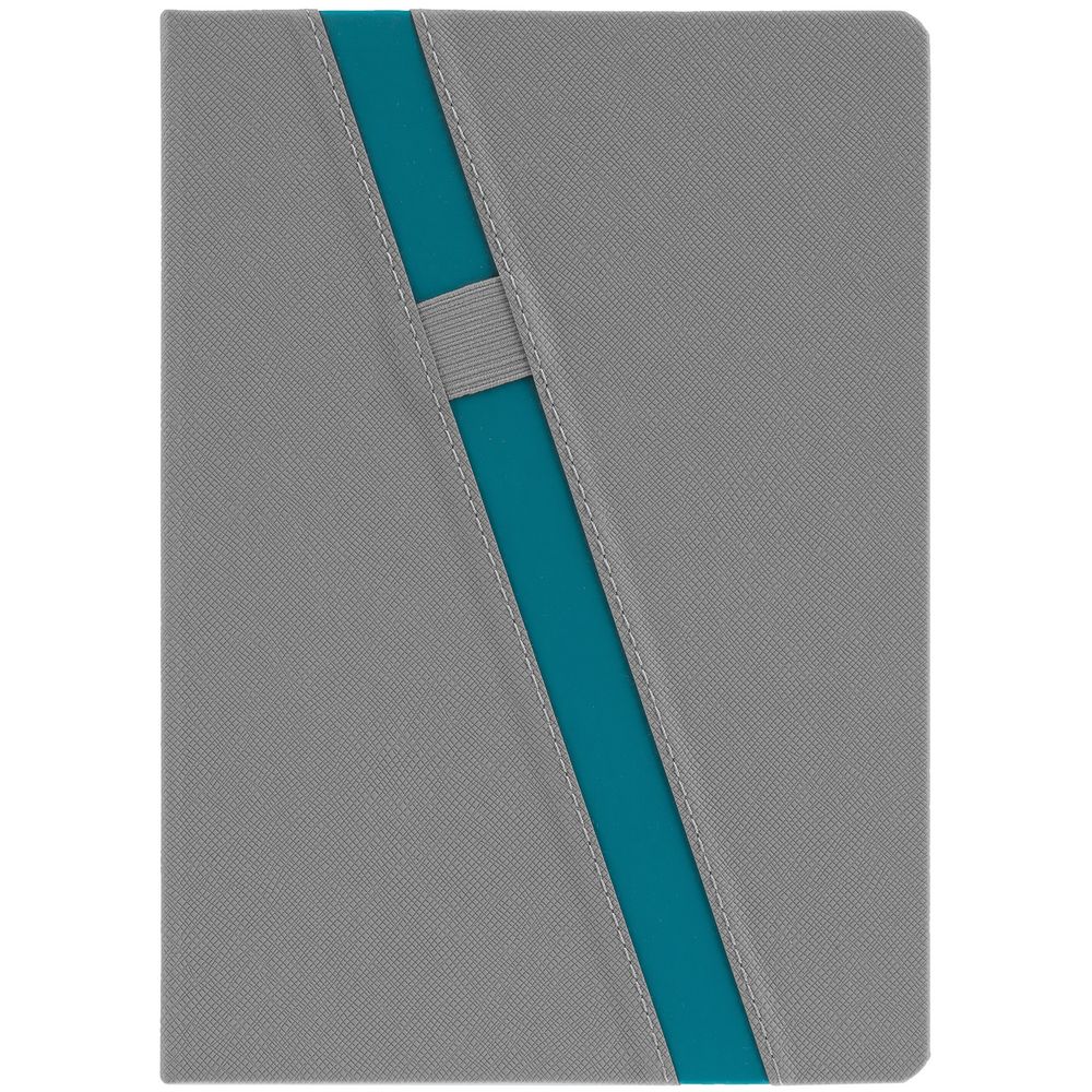 Ежедневник Rubikon на заказ, недатированный серо-бирюзовый