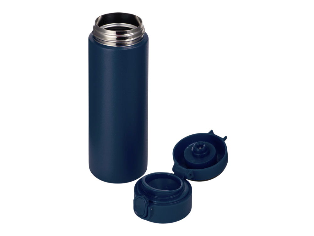 Вакуумная термокружка Waterline с медной изоляцией Bravo, 400 мл, тубус, темно-синий