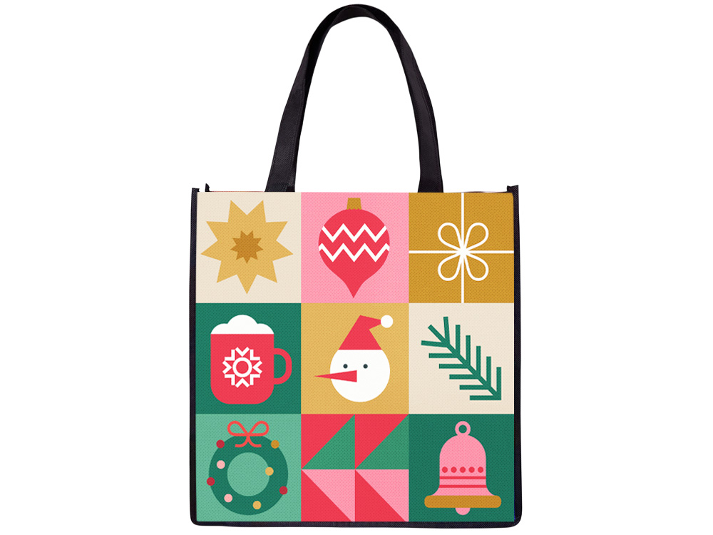 Сумка для шопинга с донной складкой и ручкой из нетканого PET материала