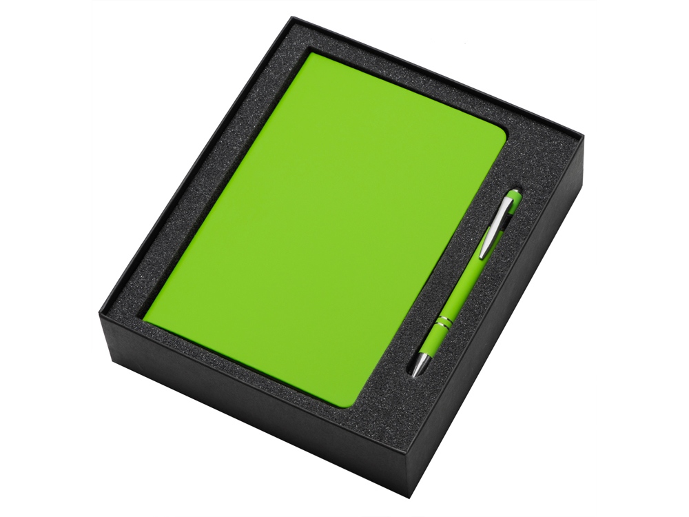 Подарочный набор Wispy swan с ручкой и блокнотом, зеленое яблоко