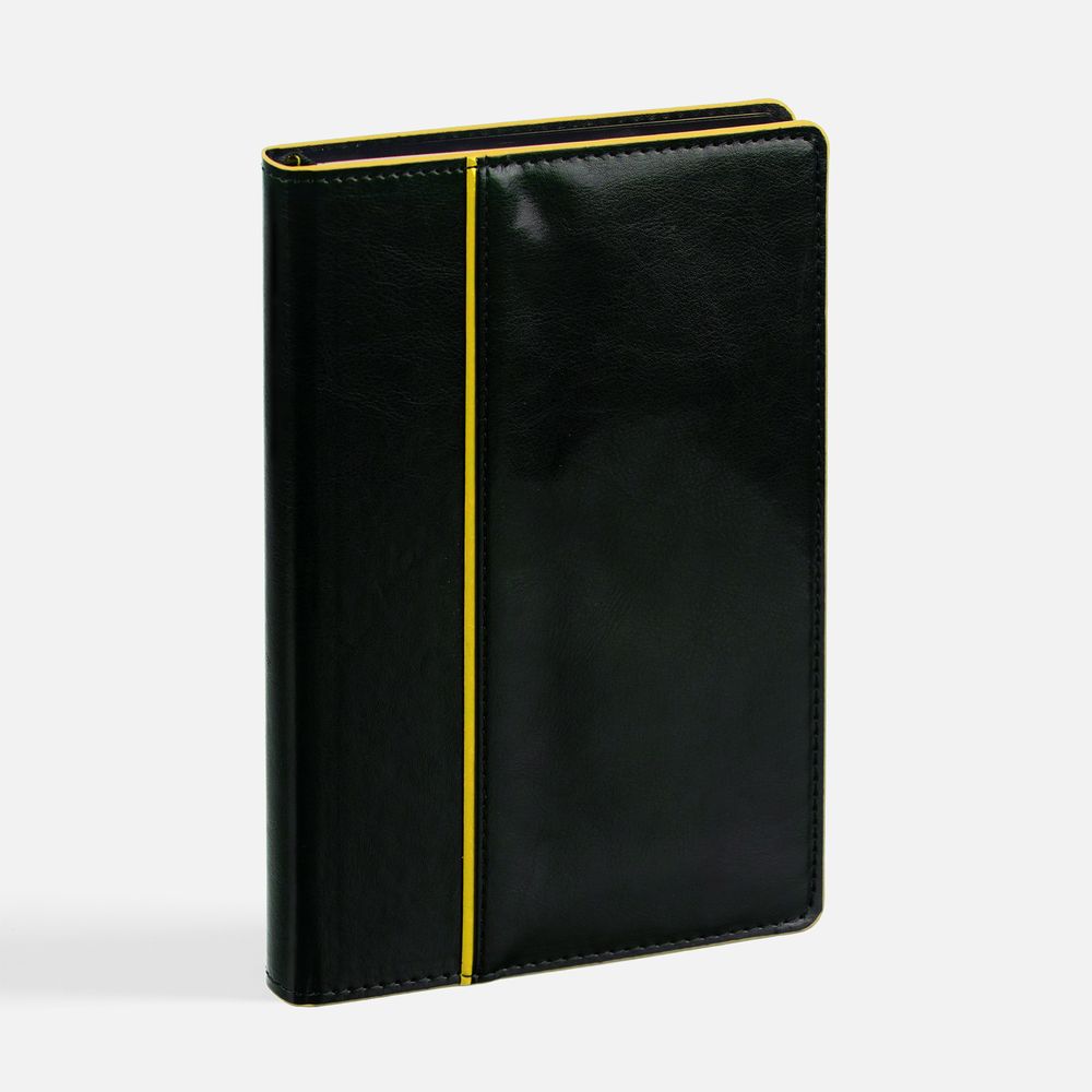 Ежедневник Alanis, недатированный, черный с желтым