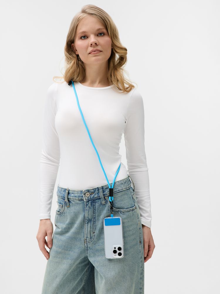 Кабель-ланьярд energyFlex Power Delivery 60 Вт, голубой