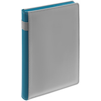 Ежедневник Spain Shall на заказ, недатированный, серый с бирюзовым