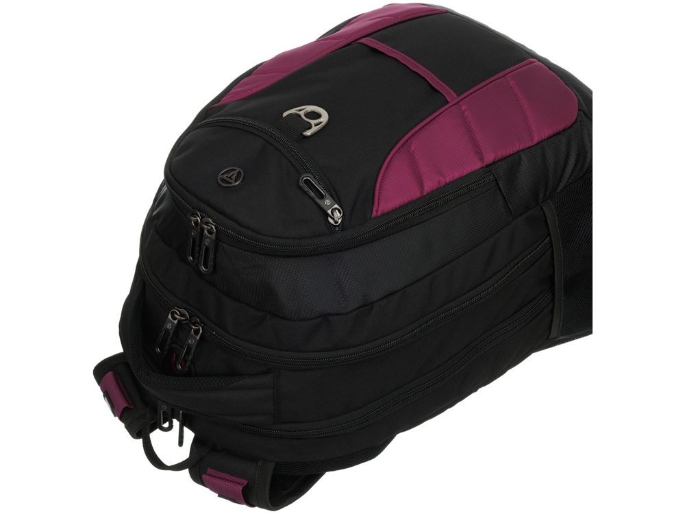 Рюкзак TORBER XPLOR с отделением для ноутбука 15, чёрный/бордовый, полиэстер 600D, 35x20x47 см, 33л