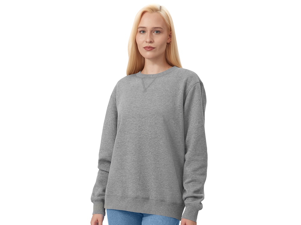 Свитшот оверсайз Lisbon унисекс, серый меланж