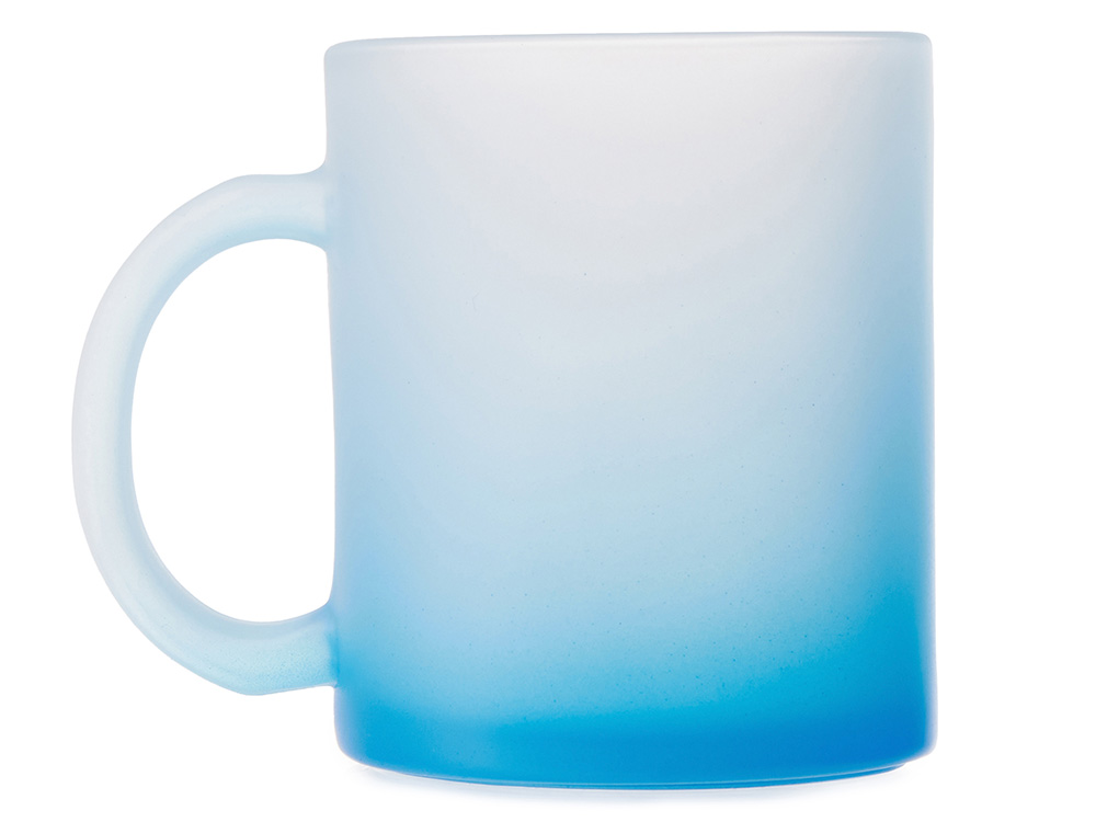 Стеклянная матовая кружка Омбре с градиентом для сублимации, синий