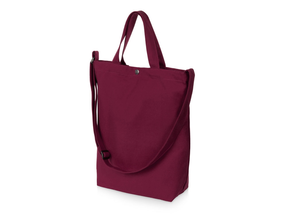 Сумка Helfer из хлопка на кнопке с регулирующейся лямкой, бордовый