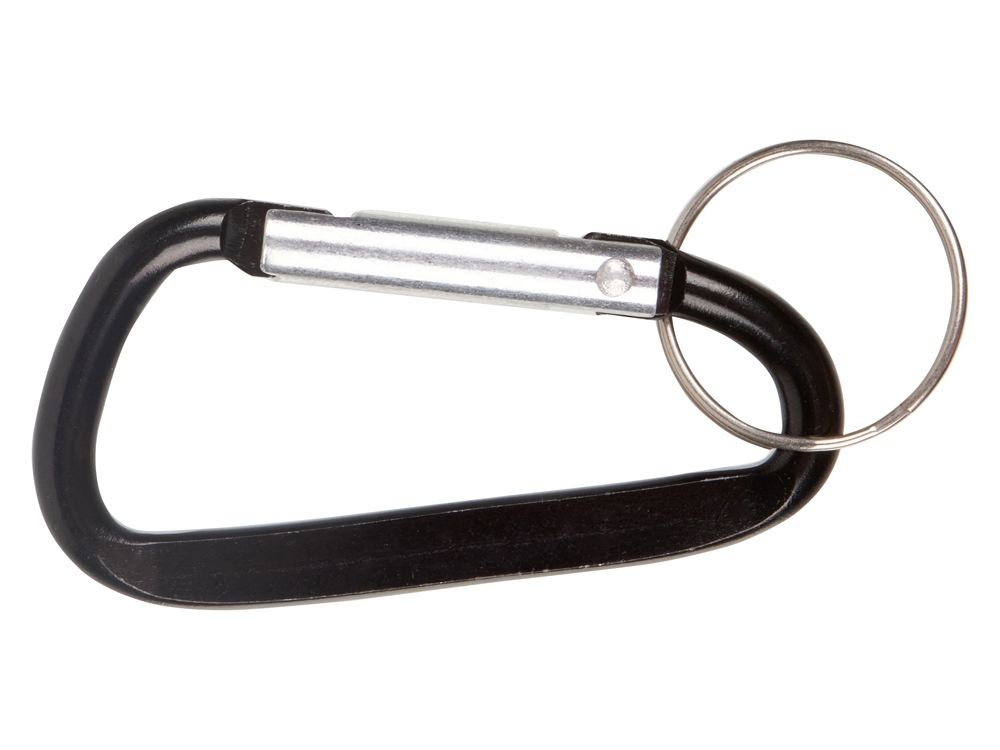 Брелок-карабин из переработанного алюминия Alumina, черный