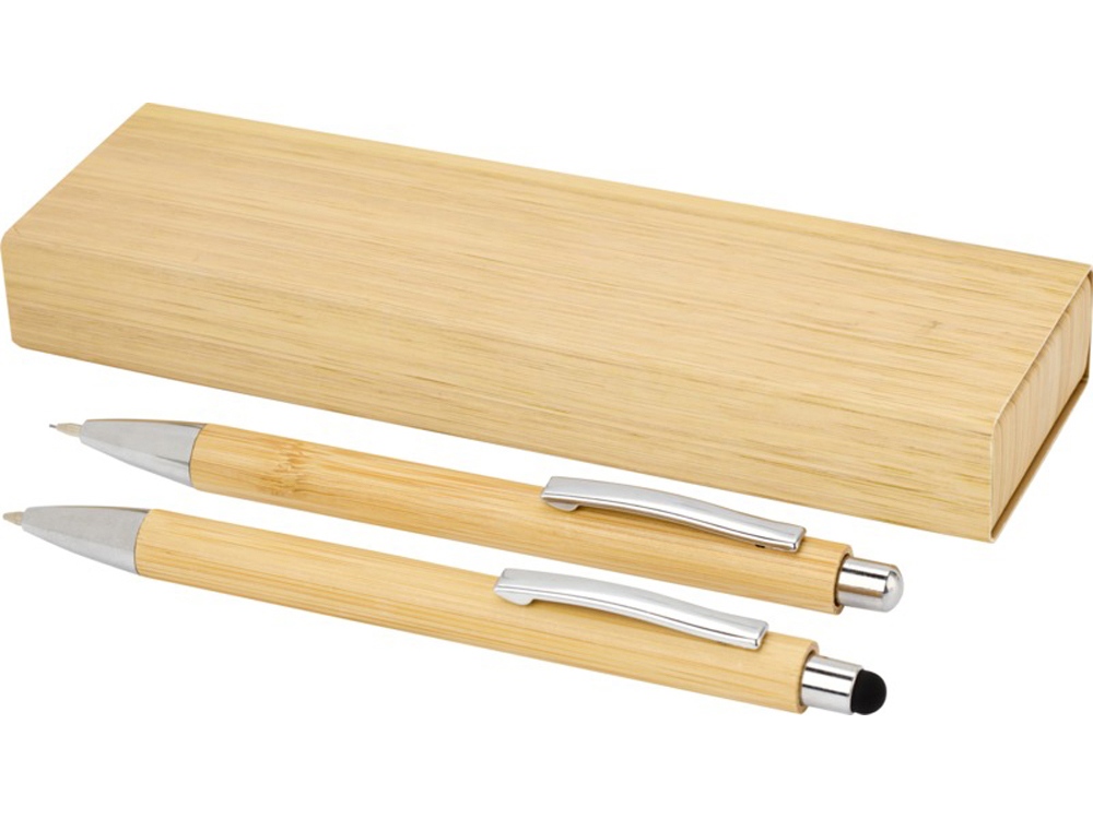 Подарочный набор Oblys с шариковой ручкой и механическим карандашом из бамбука