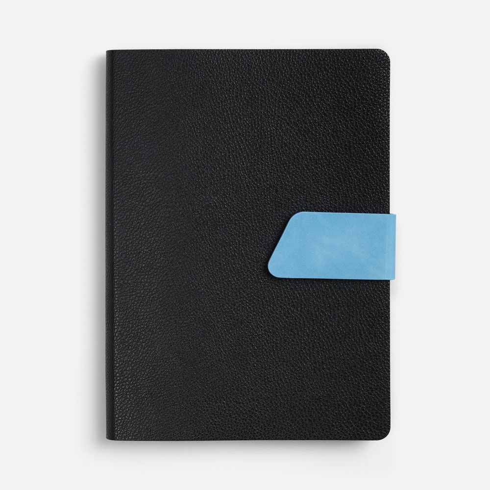 Ежедневник Boom, недатированный, черный с голубым