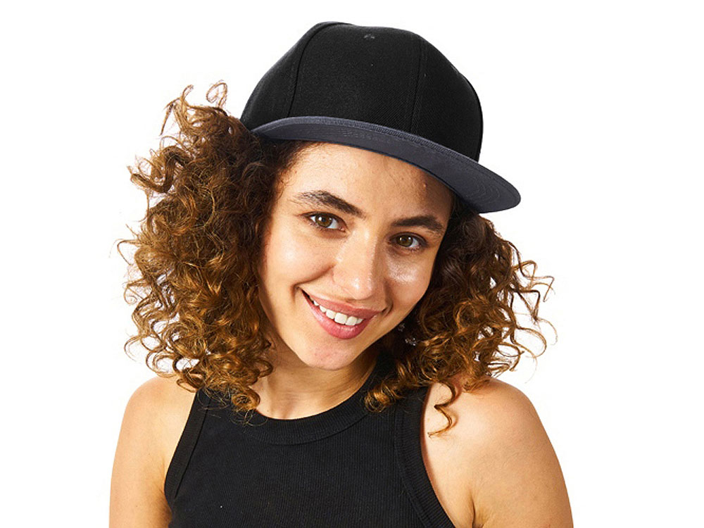 Бейсболка с прямым козырьком Los Angeles 2.0, черный/серый меланж