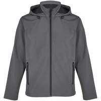 Куртка софтшелл с капюшоном мужская Race Men, темно-серая, размер 4XL