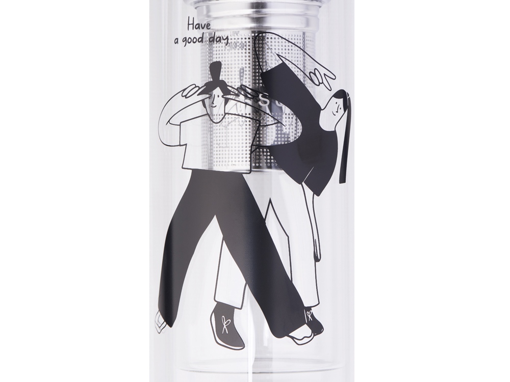 Стеклянная термобутылка Glassir, 500мл, с круговой трафаретной печатью