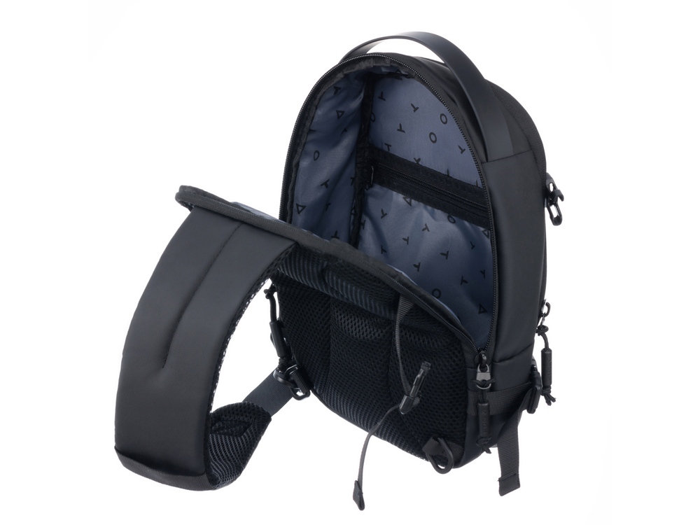 Рюкзак на одно плечо TORBER Xtreme, чёрный, 20 х 8 х 31 см, 5л