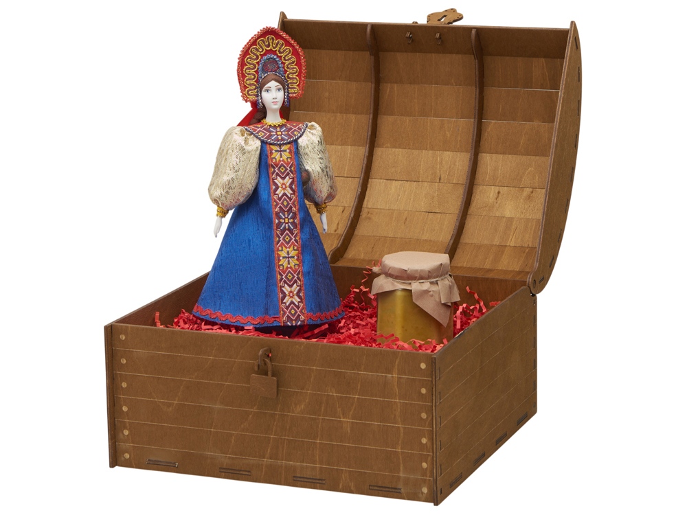 Подарочный набор: кукла фарфоровая, крем-мед, красный