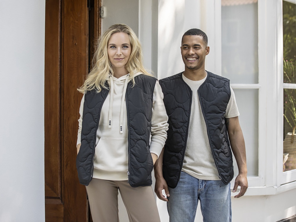 Quartz утепленный жилет унисекс из переработанного материала GRS - сплошной черный