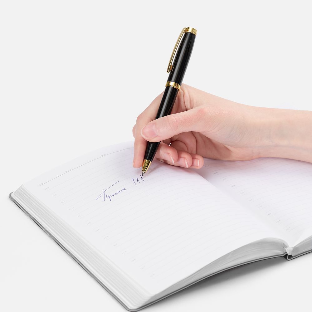 Ручка шариковая Letra Gold, глянцевая, черная