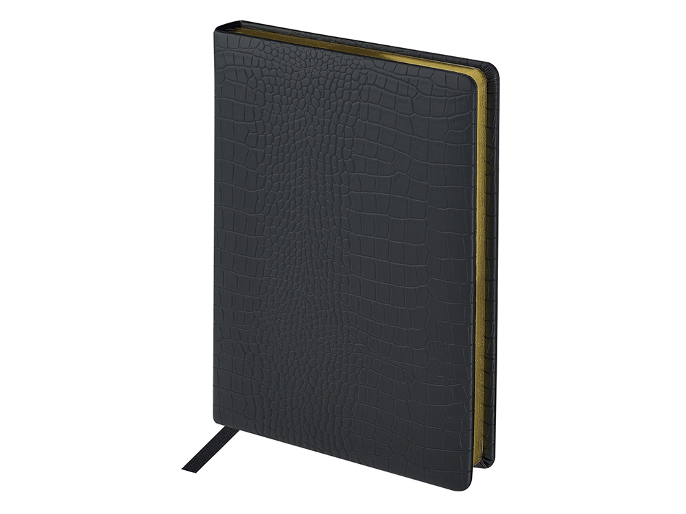 Ежедневник недатированный А5 Amazonia, черный с золотым обрезом