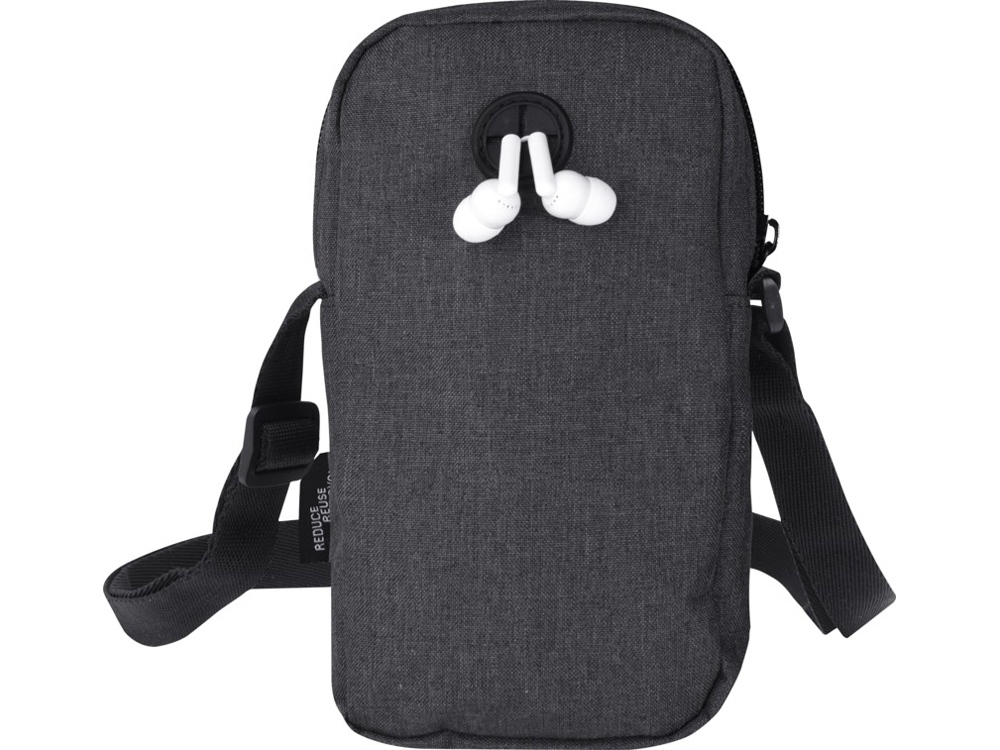 Сумка для телефона Ross из переработанного материала, древесный уголь