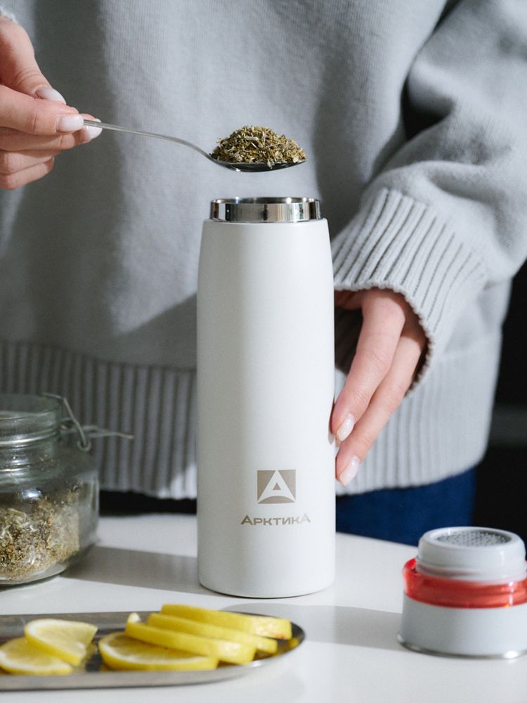 Термокружка «Арктика 420» с ситечком, белая