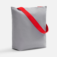 Шопер B5, серый с широкими красными ручками