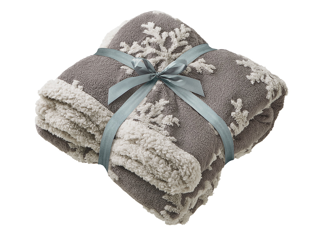 Плед Snowflake новогодний с капюшоном