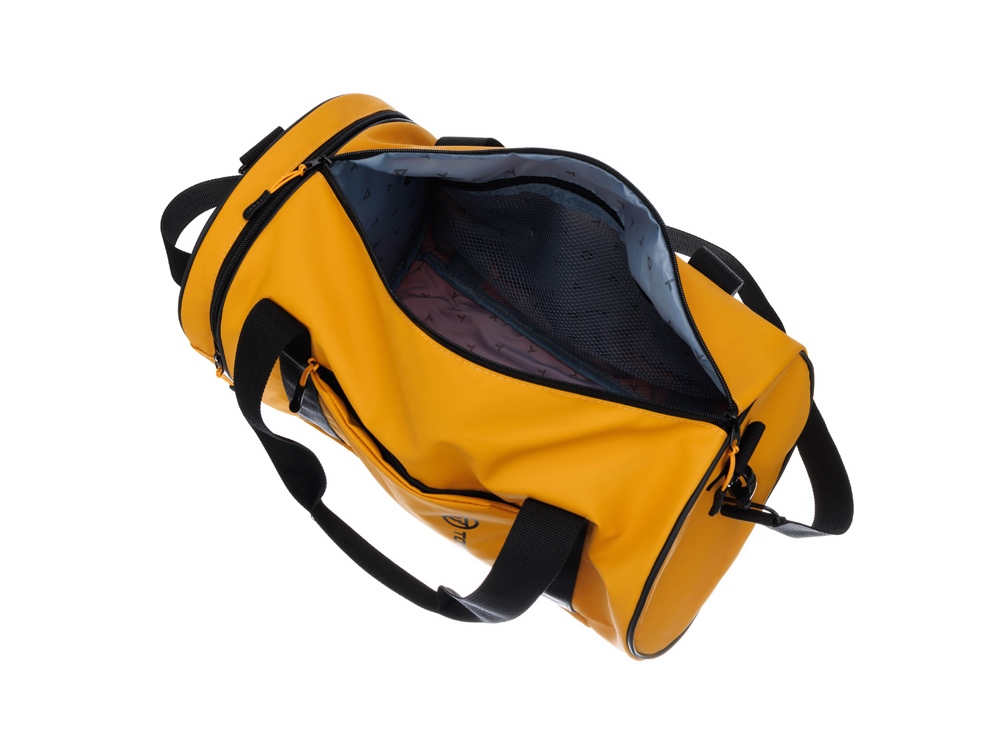Сумка спортивная TORBER MOBI, желтая, полиэстер 900D с PU покрытием, 45 х 25 х 25 см