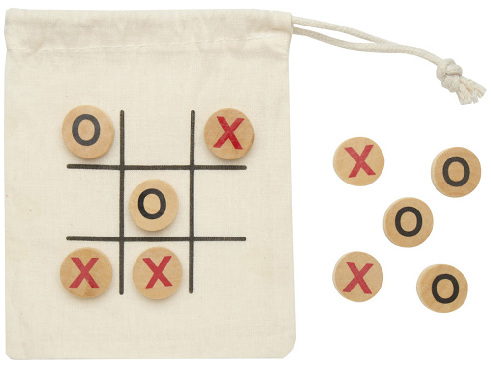 Деревянная игра в крестики-нолики в мешочке Whorl