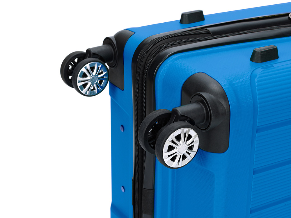 Чемодан TORBER В Отпуск, ярко-синий, полипропилен, 55 х 36 х 21,5 см, 37 л
