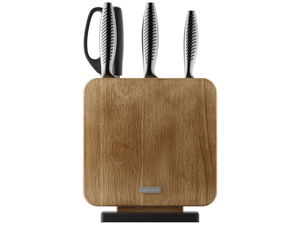 Набор из 5 кухонных ножей, ножниц и блока для ножей VERA