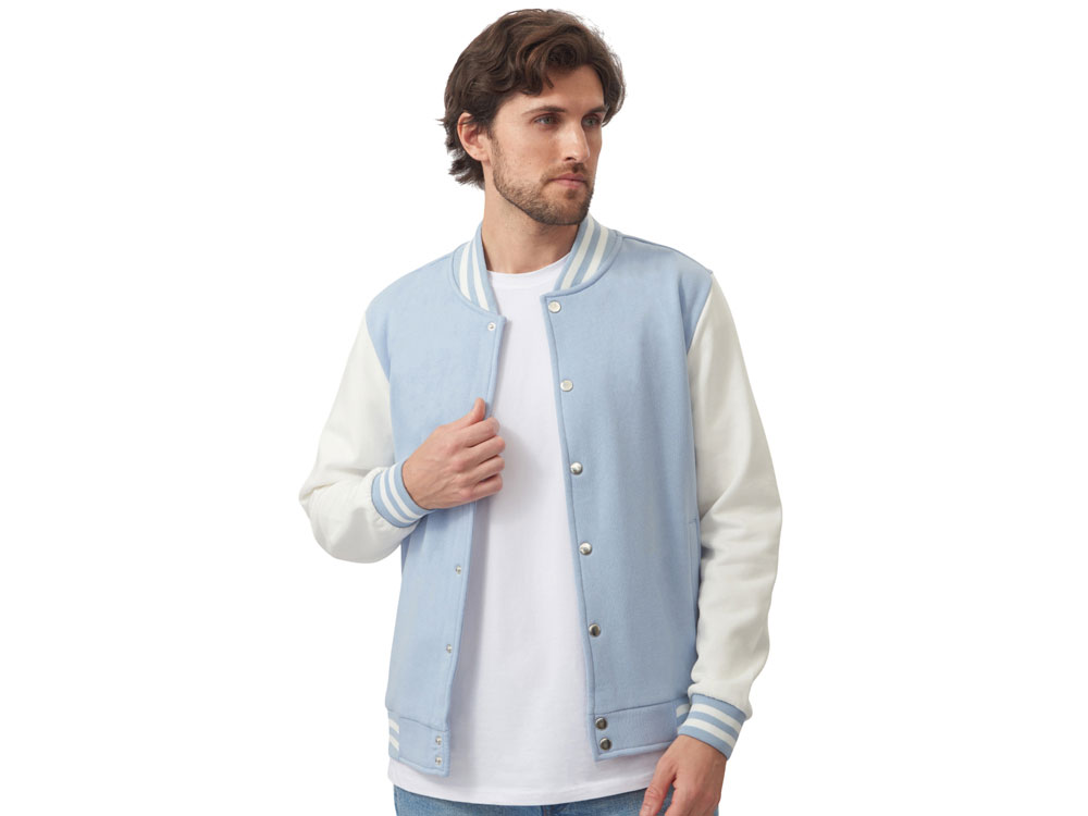Бомбер Oxford, небесно-голубой/молочный, унисекс