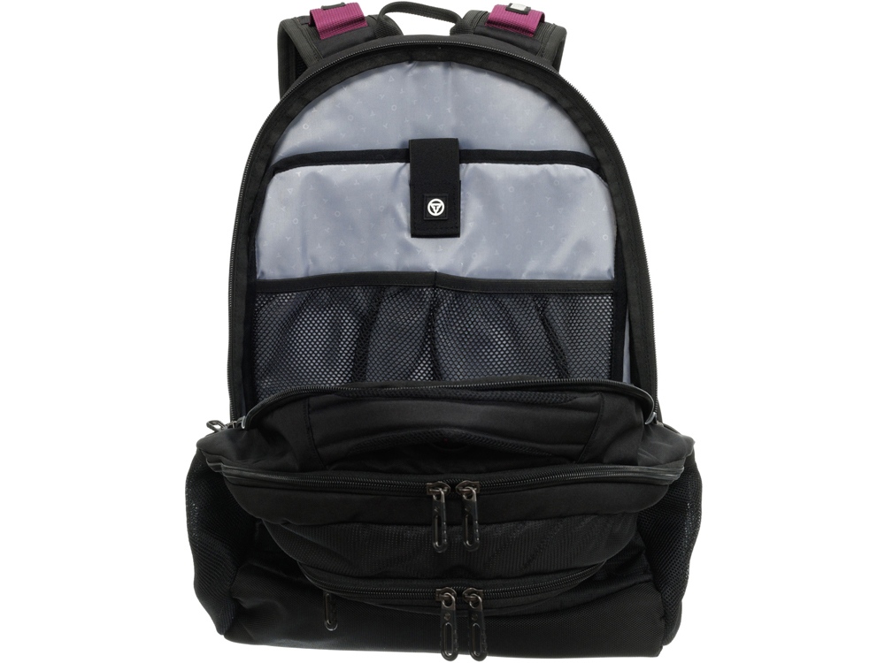 Рюкзак TORBER XPLOR с отделением для ноутбука 15, чёрный/бордовый, полиэстер 600D, 35x20x47 см, 33л