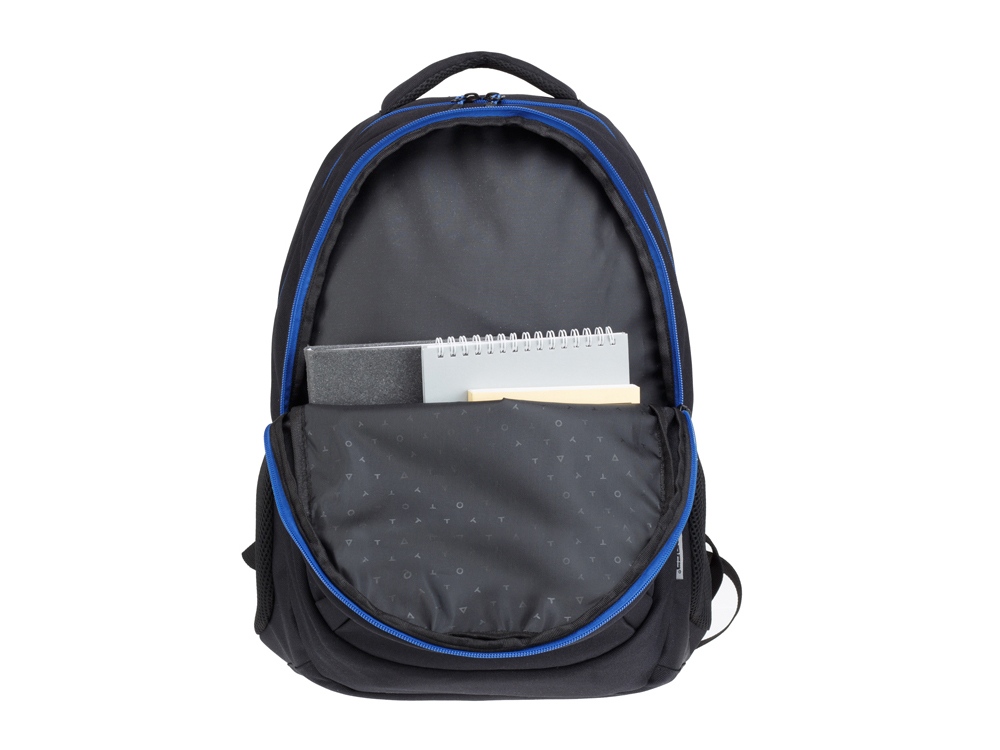 Рюкзак TORBER CLASS X, черный с синей вставкой, полиэстер 900D, 45 x 32 x 16 см