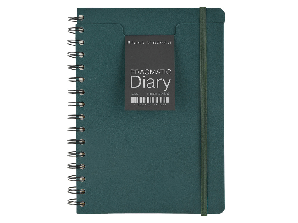 Ежедневник недатированный на гребне А5 Pragmatic, темно-зеленый