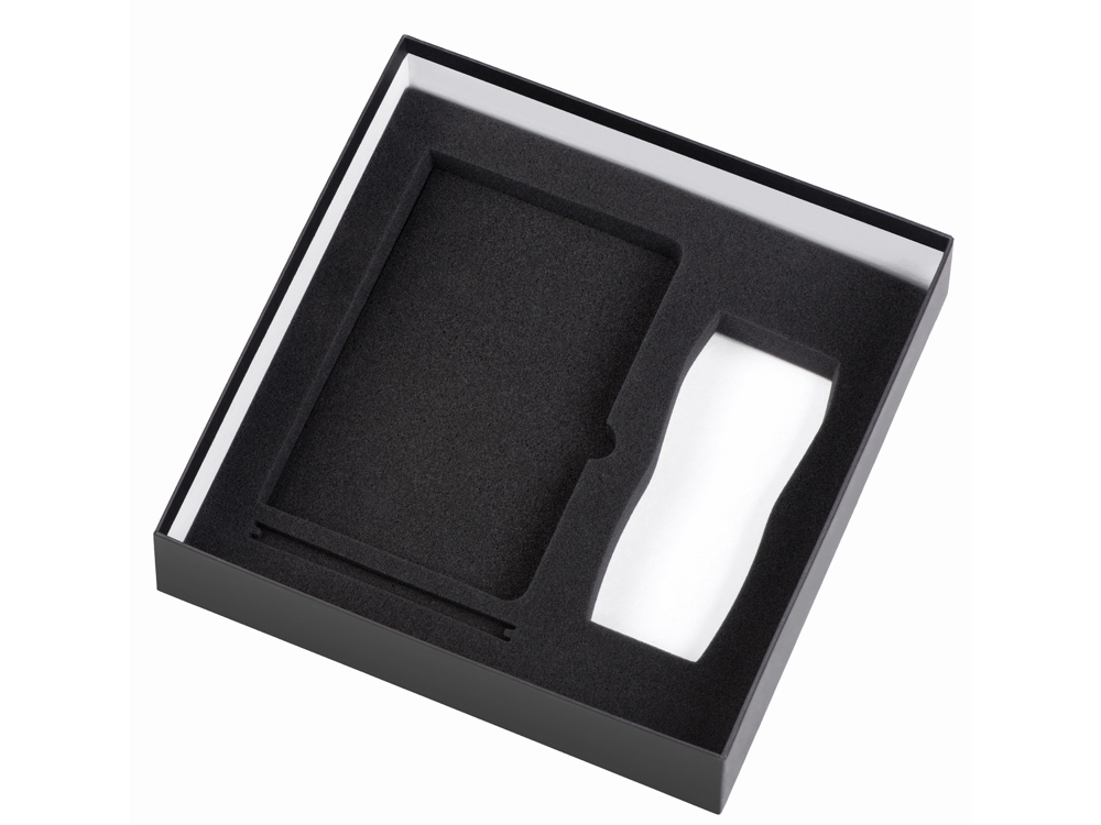 Подарочный набор с блокнотом С1, металлической ручкой и термокружкой, темно-синий