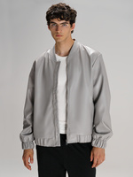Бомбер из искусственной кожи Univer, серый, размер XL/XXL
