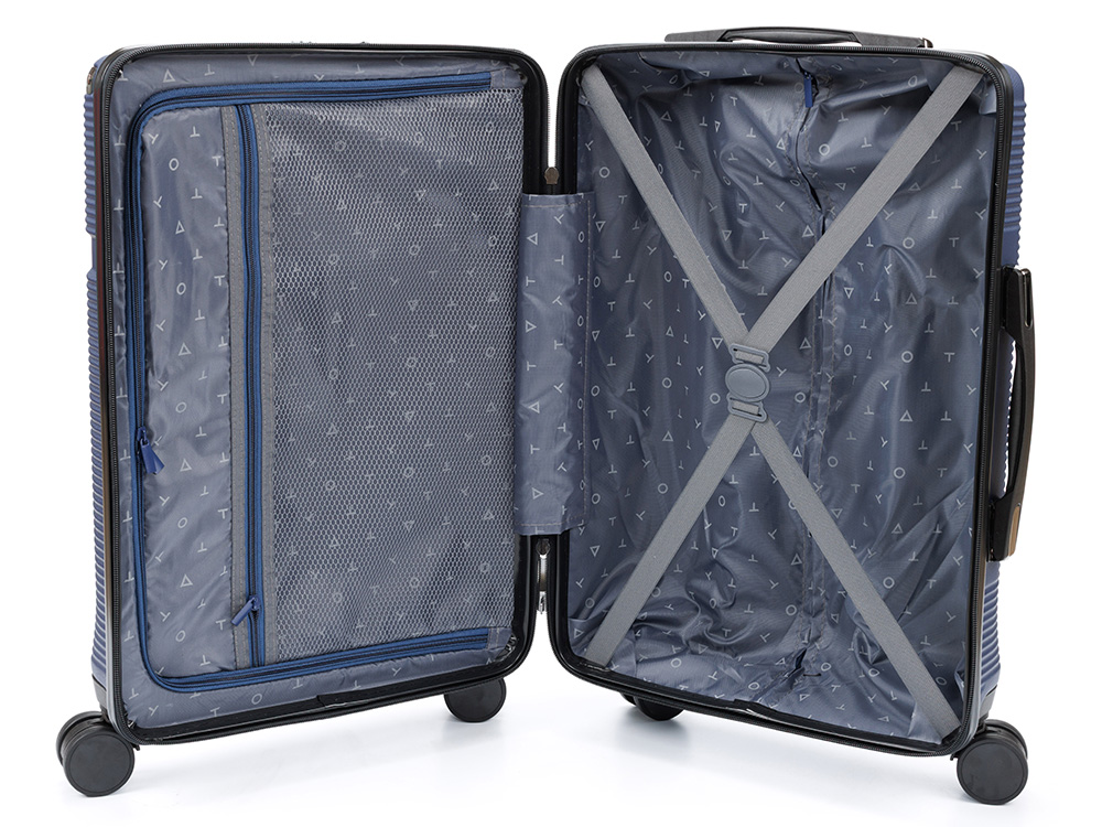 Чемодан TORBER Onego, синий, ABS-пластик, 59,5 х 39,5 х 24 см, 46 л