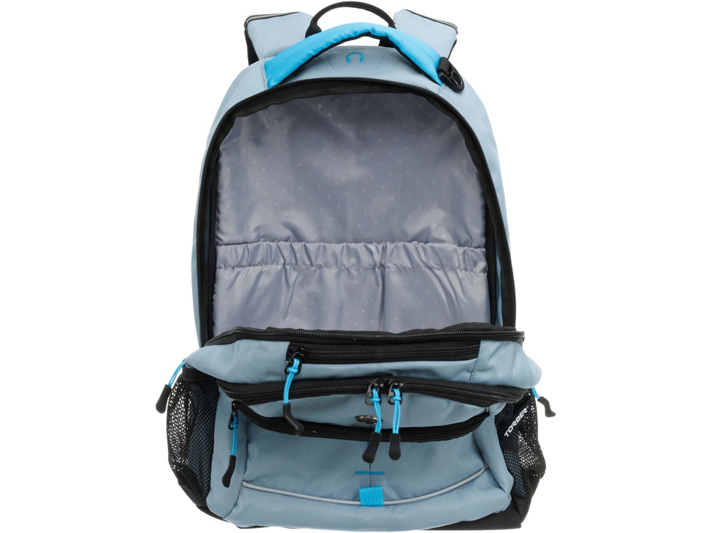 Рюкзак TORBER ROCKIT серый/голубой, полиэстер/добби, 32x15x46 см, 22 л